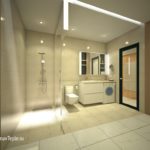 3D дизайн ванной комнаты в Наполеоне с перепланировкой